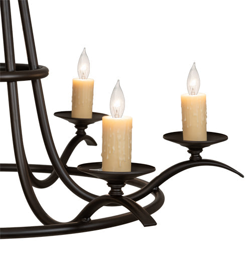 Meyda Lighting Octavia 36" 6-Light Cajun Spice Chandelier With Ivory Faux Candlelight