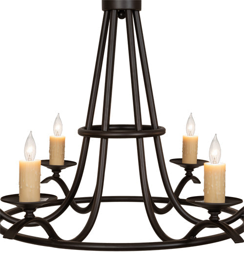 Meyda Lighting Octavia 36" 6-Light Cajun Spice Chandelier With Ivory Faux Candlelight