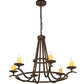Meyda Lighting Octavia 36" 6-Light Mahogany Bronze Chandelier With Ivory Faux Candlelight