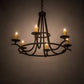 Meyda Lighting Octavia 36" 6-Light Mahogany Bronze Chandelier With Ivory Faux Candlelight