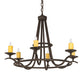 Meyda Lighting Octavia 36" 6-Light Mahogany Bronze Chandelier With Ivory Faux Candlelight