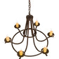 Meyda Lighting Octavia 36" 6-Light Mahogany Bronze Chandelier With Ivory Faux Candlelight