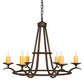 Meyda Lighting Octavia 36" 6-Light Mahogany Bronze Chandelier With Ivory Faux Candlelight