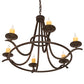 Meyda Lighting Octavia 36" 6-Light Mahogany Bronze Chandelier With Ivory Faux Candlelight