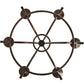 Meyda Lighting Octavia 36" 6-Light Mahogany Bronze Chandelier With Ivory Faux Candlelight