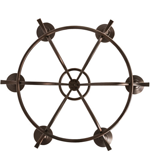 Meyda Lighting Octavia 36" 6-Light Mahogany Bronze Chandelier With Ivory Faux Candlelight