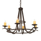 Meyda Lighting Octavia 36" 6-Light Mahogany Bronze Chandelier With Ivory Faux Candlelight