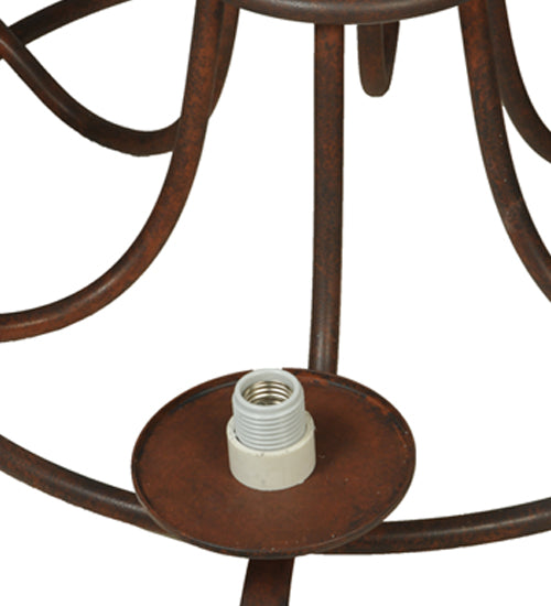 Meyda Lighting Octavia 36" 6-Light Rusty Nail Chandelier With Amber Quartz Idalight Shade