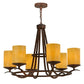 Meyda Lighting Octavia 36" 6-Light Rusty Nail Chandelier With Amber Quartz Idalight Shade