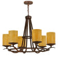 Meyda Lighting Octavia 36" 6-Light Rusty Nail Chandelier With Amber Quartz Idalight Shade