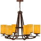 Meyda Lighting Octavia 36" 6-Light Rusty Nail Chandelier With Amber Quartz Idalight Shade