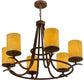 Meyda Lighting Octavia 36" 6-Light Rusty Nail Chandelier With Amber Quartz Idalight Shade