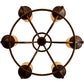 Meyda Lighting Octavia 36" 6-Light Rusty Nail Chandelier With Amber Quartz Idalight Shade