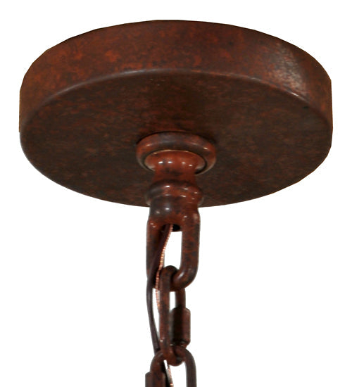 Meyda Lighting Octavia 36" 6-Light Rusty Nail Chandelier With Amber Quartz Idalight Shade