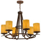 Meyda Lighting Octavia 36" 6-Light Rusty Nail Chandelier With Amber Quartz Idalight Shade