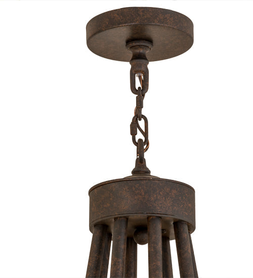 Meyda Lighting Octavia 36" 8-Light Cajun Spice Chandelier With Beige Botticino Idalight Shade Glass