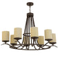 Meyda Lighting Octavia 36" 8-Light Cajun Spice Chandelier With Beige Botticino Idalight Shade Glass