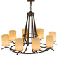 Meyda Lighting Octavia 36" 8-Light Cajun Spice Chandelier With Beige Botticino Idalight Shade Glass