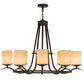 Meyda Lighting Octavia 36" 8-Light Cajun Spice Chandelier With Beige Botticino Idalight Shade Glass