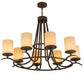 Meyda Lighting Octavia 36" 8-Light Cajun Spice Chandelier With Beige Botticino Idalight Shade Glass
