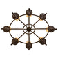 Meyda Lighting Octavia 36" 8-Light Cajun Spice Chandelier With Beige Botticino Idalight Shade Glass