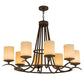 Meyda Lighting Octavia 36" 8-Light Cajun Spice Chandelier With Beige Botticino Idalight Shade Glass