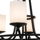 Meyda Lighting Octavia 37" 6-Light Blackwash Chandelier With White Statuario Idalight Shade Glass