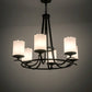 Meyda Lighting Octavia 37" 6-Light Blackwash Chandelier With White Statuario Idalight Shade Glass