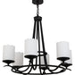 Meyda Lighting Octavia 37" 6-Light Blackwash Chandelier With White Statuario Idalight Shade Glass