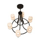 Meyda Lighting Octavia 37" 6-Light Blackwash Chandelier With White Statuario Idalight Shade Glass