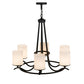 Meyda Lighting Octavia 37" 6-Light Blackwash Chandelier With White Statuario Idalight Shade Glass