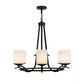 Meyda Lighting Octavia 37" 6-Light Blackwash Chandelier With White Statuario Idalight Shade Glass