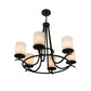 Meyda Lighting Octavia 37" 6-Light Blackwash Chandelier With White Statuario Idalight Shade Glass