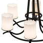 Meyda Lighting Octavia 37" 6-Light Blackwash Chandelier With White Statuario Idalight Shade Glass