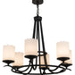 Meyda Lighting Octavia 37" 6-Light Blackwash Chandelier With White Statuario Idalight Shade Glass