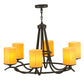 Meyda Lighting Octavia 39" 6-Light Oil Rubbed Bronze Chandelier With Tawnyrock Idalight Cylindres Shade Glass