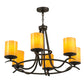 Meyda Lighting Octavia 39" 6-Light Oil Rubbed Bronze Chandelier With Tawnyrock Idalight Cylindres Shade Glass