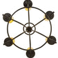 Meyda Lighting Octavia 39" 6-Light Oil Rubbed Bronze Chandelier With Tawnyrock Idalight Cylindres Shade Glass