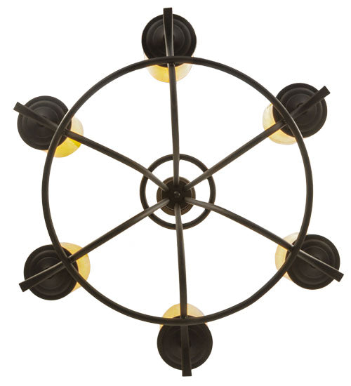 Meyda Lighting Octavia 39" 6-Light Oil Rubbed Bronze Chandelier With Tawnyrock Idalight Cylindres Shade Glass