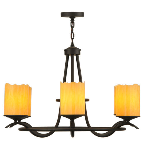 Meyda Lighting Octavia 39" 6-Light Oil Rubbed Bronze Chandelier With Tawnyrock Idalight Shade