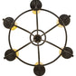 Meyda Lighting Octavia 39" 6-Light Oil Rubbed Bronze Chandelier With Tawnyrock Idalight Shade