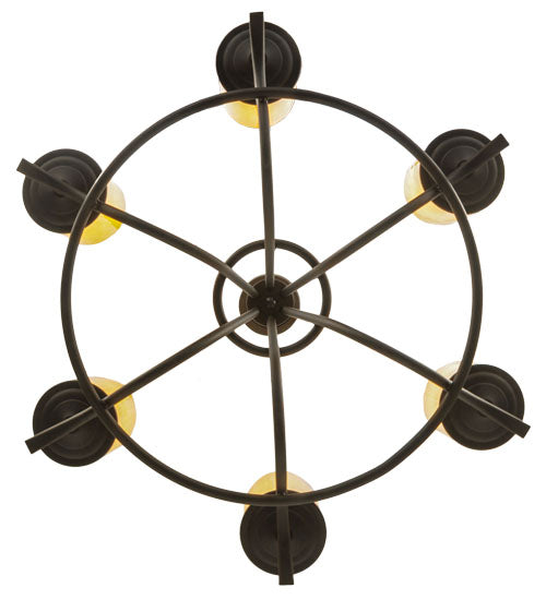 Meyda Lighting Octavia 39" 6-Light Oil Rubbed Bronze Chandelier With Tawnyrock Idalight Shade