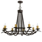 Meyda Lighting Octavia 48" 8-Light Chestnut Chandelier With Amber Faux Candlelight