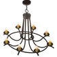 Meyda Lighting Octavia 48" 8-Light Chestnut Chandelier With Amber Faux Candlelight