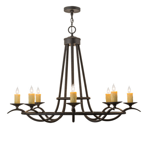 Meyda Lighting Octavia 48" 8-Light Chestnut Chandelier With Amber Faux Candlelight