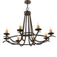 Meyda Lighting Octavia 48" 8-Light Chestnut Chandelier With Amber Faux Candlelight