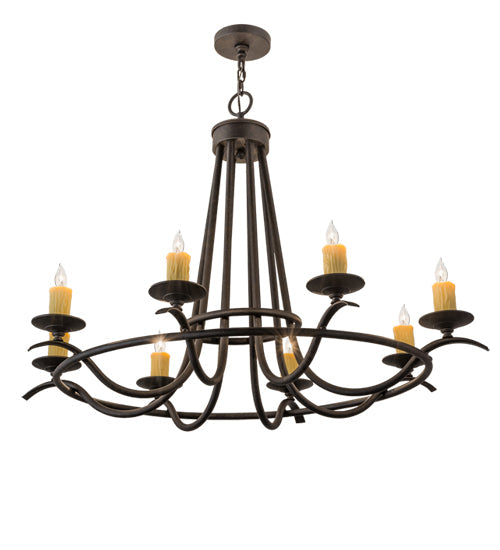 Meyda Lighting Octavia 48" 8-Light Chestnut Chandelier With Amber Faux Candlelight