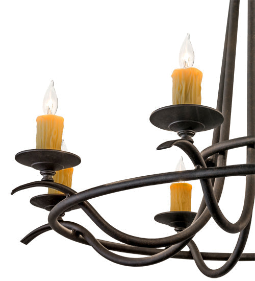 Meyda Lighting Octavia 48" 8-Light Chestnut Chandelier With Amber Faux Candlelight