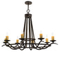 Meyda Lighting Octavia 48" 8-Light Chestnut Chandelier With Amber Faux Candlelight
