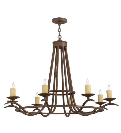 Meyda Lighting Octavia 48" 8-Light Cortez Gold Chandelier With Ivory Faux Candlelight